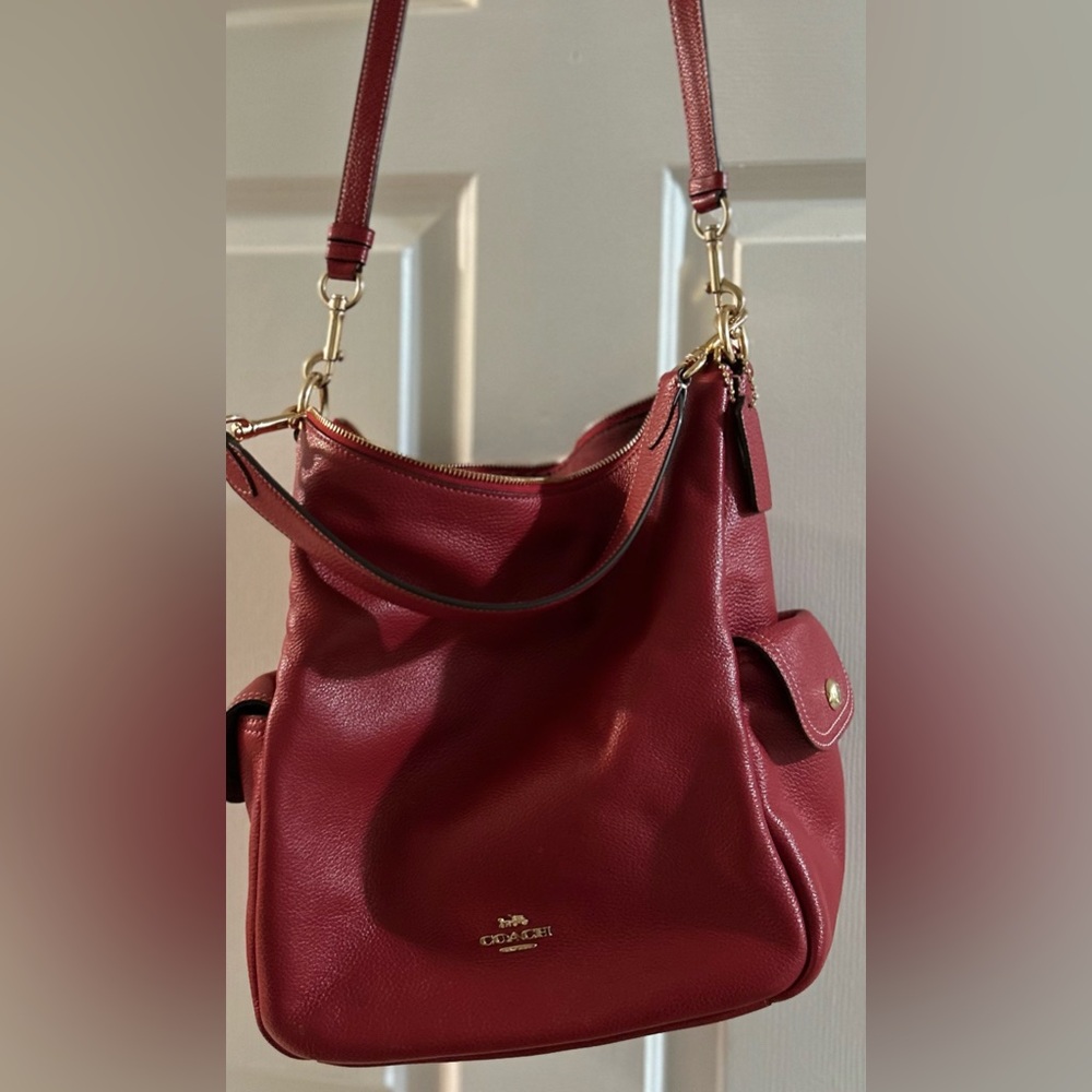 Coach Red Leather Shoulder Bag